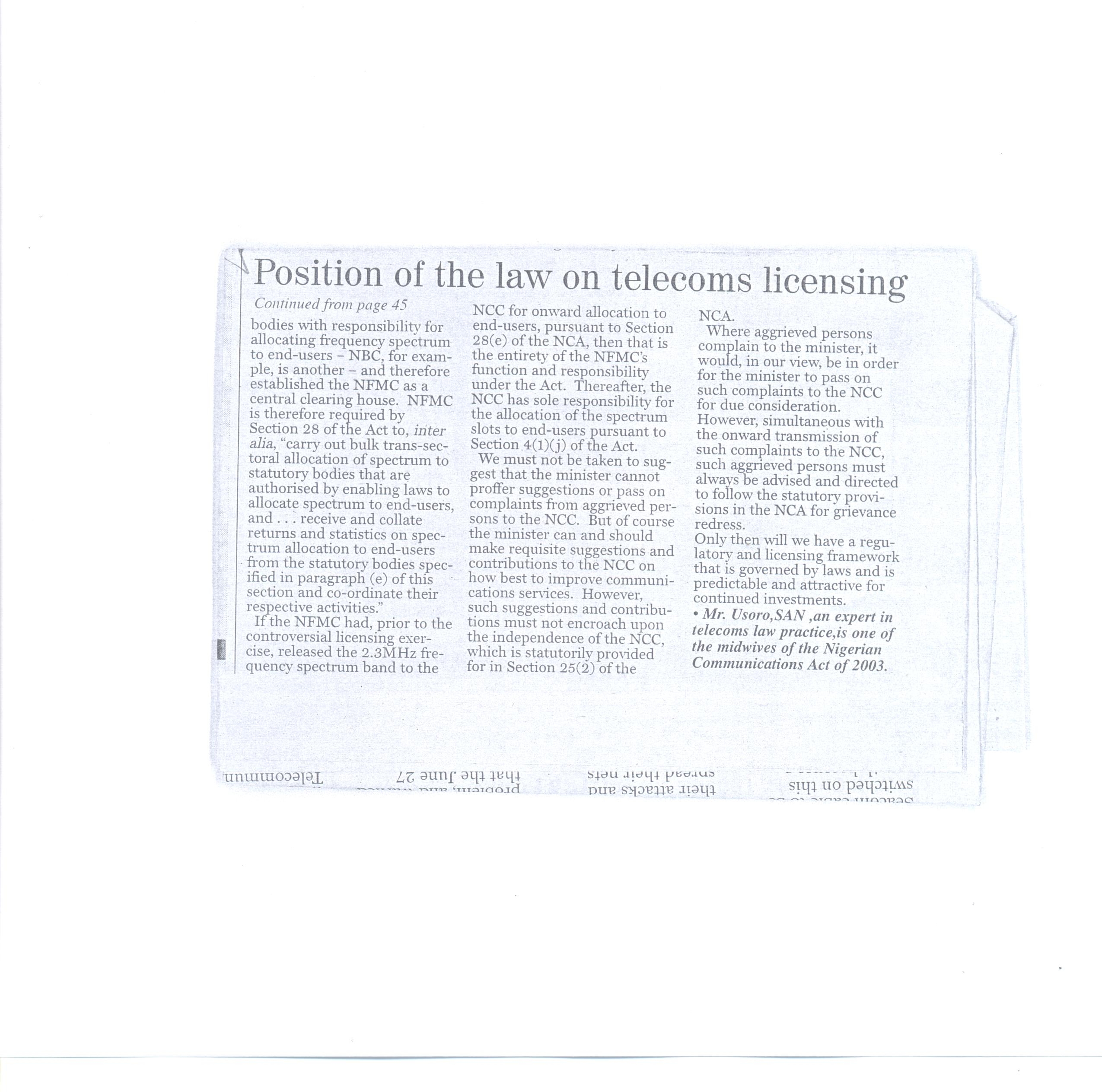 Paul Usoro article on 2.3MHz Frequency spectrum 1